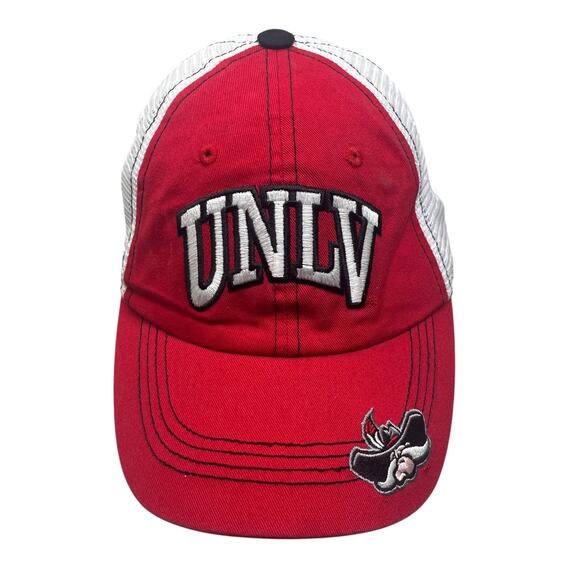 UNLV Runnin' Rebels Snapback Hat Red White Collegiate Headwear Trucker Hey Reb - Picture 10 of 13
